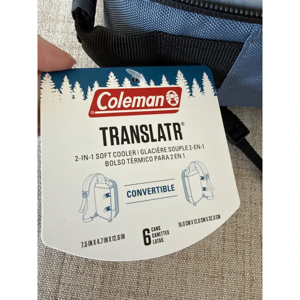 Coleman Translatr Soft Cooler Sling Bag Blue NWT 6 Can Convertible TempLock